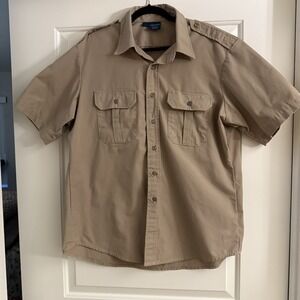Propper Tactical Shirt Short Sleeve Button Up Color Tan Mens Size Large